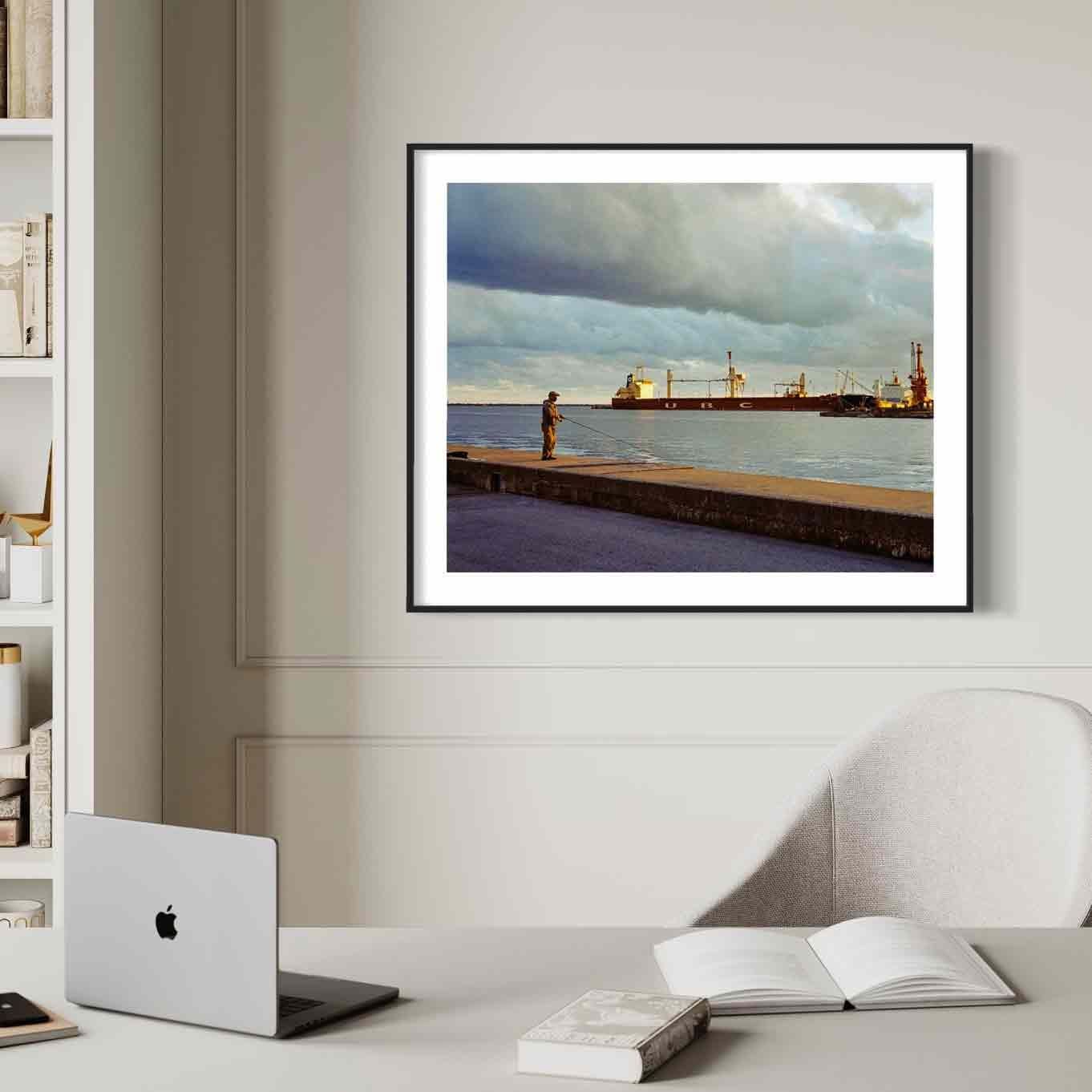 Golden Hour Fisherman Framed Print