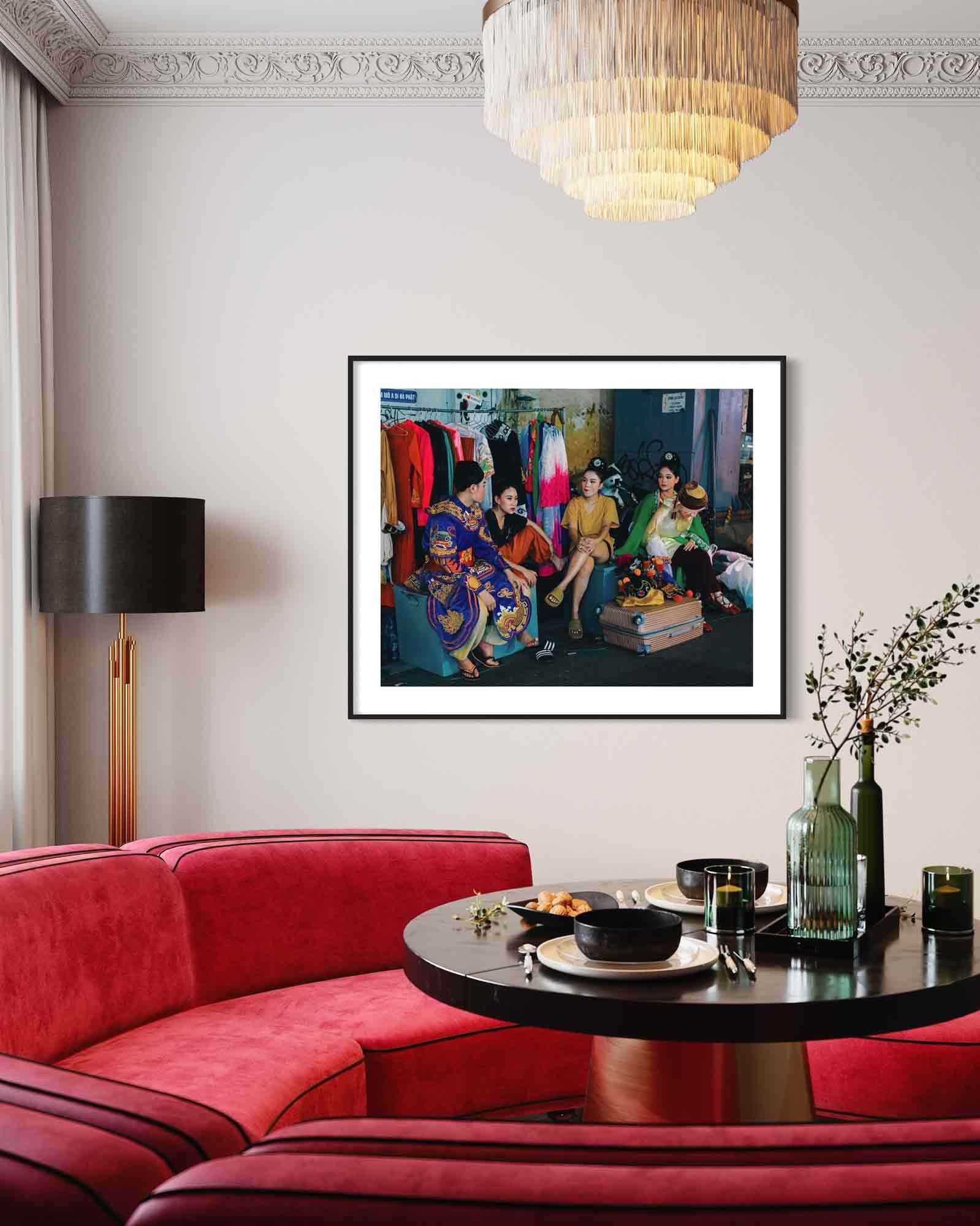 Framed print of Hanoi night performers on break