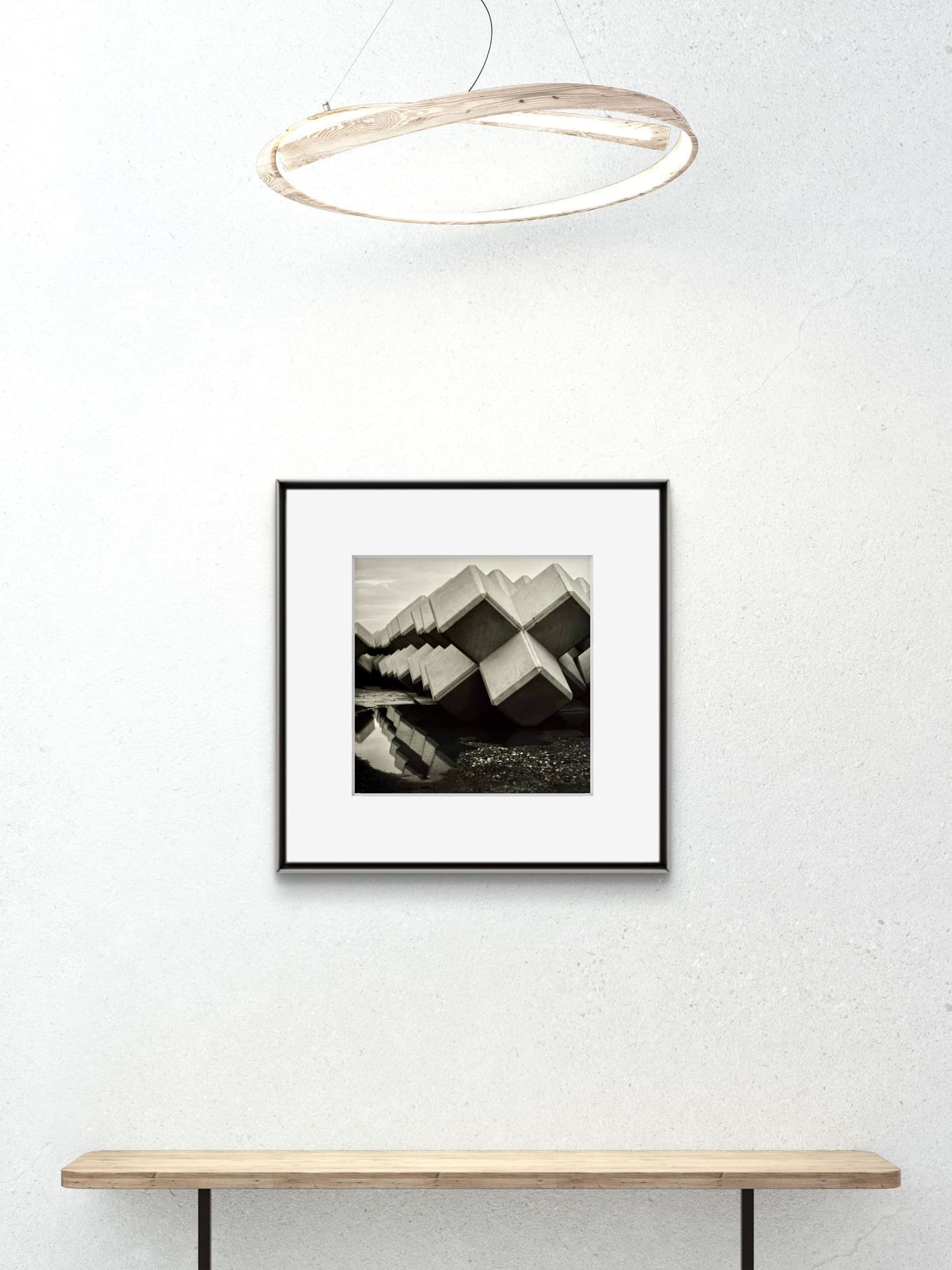 Sea Wall Sentinels — Brutalist Photography Framed