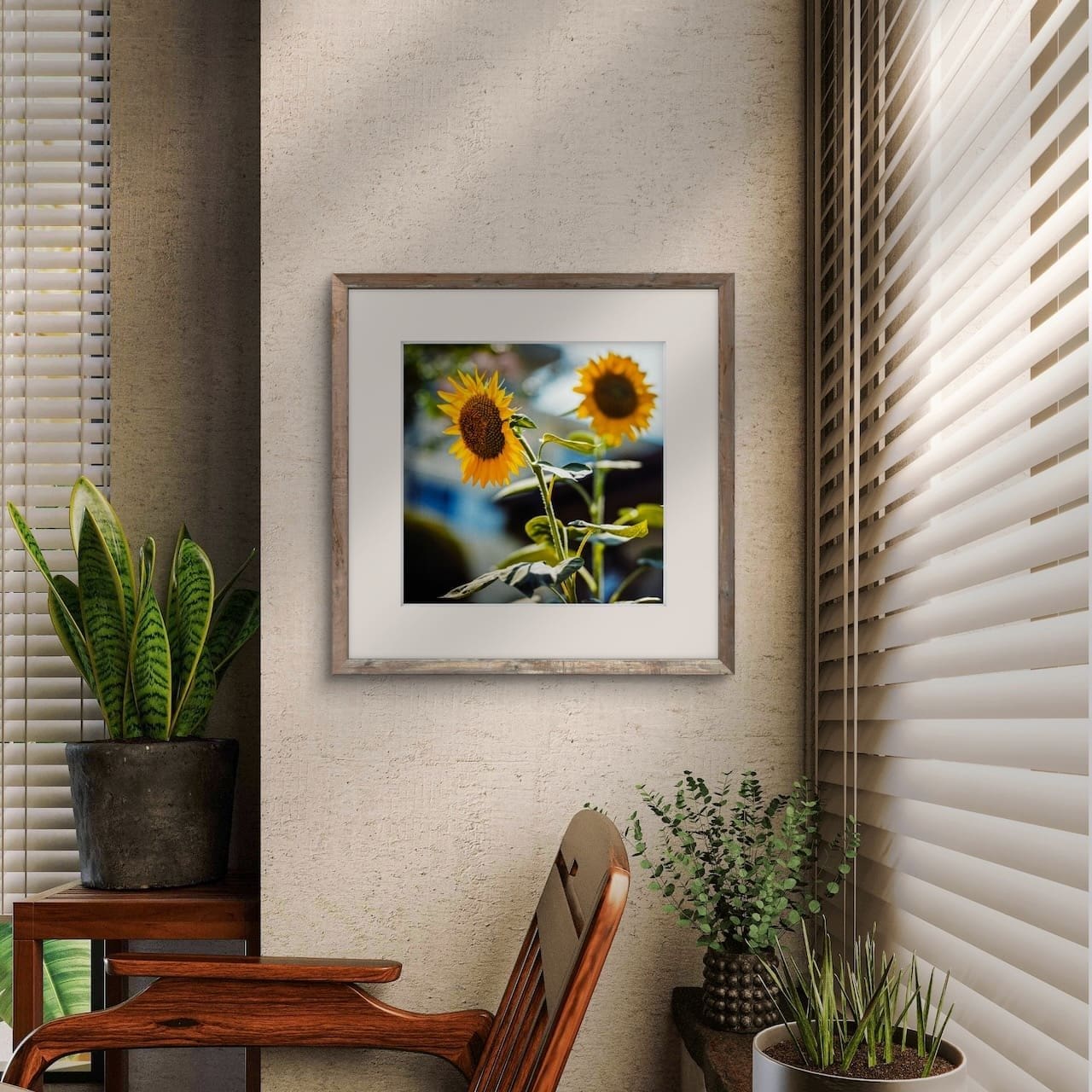 Sunflower Art Print — framed