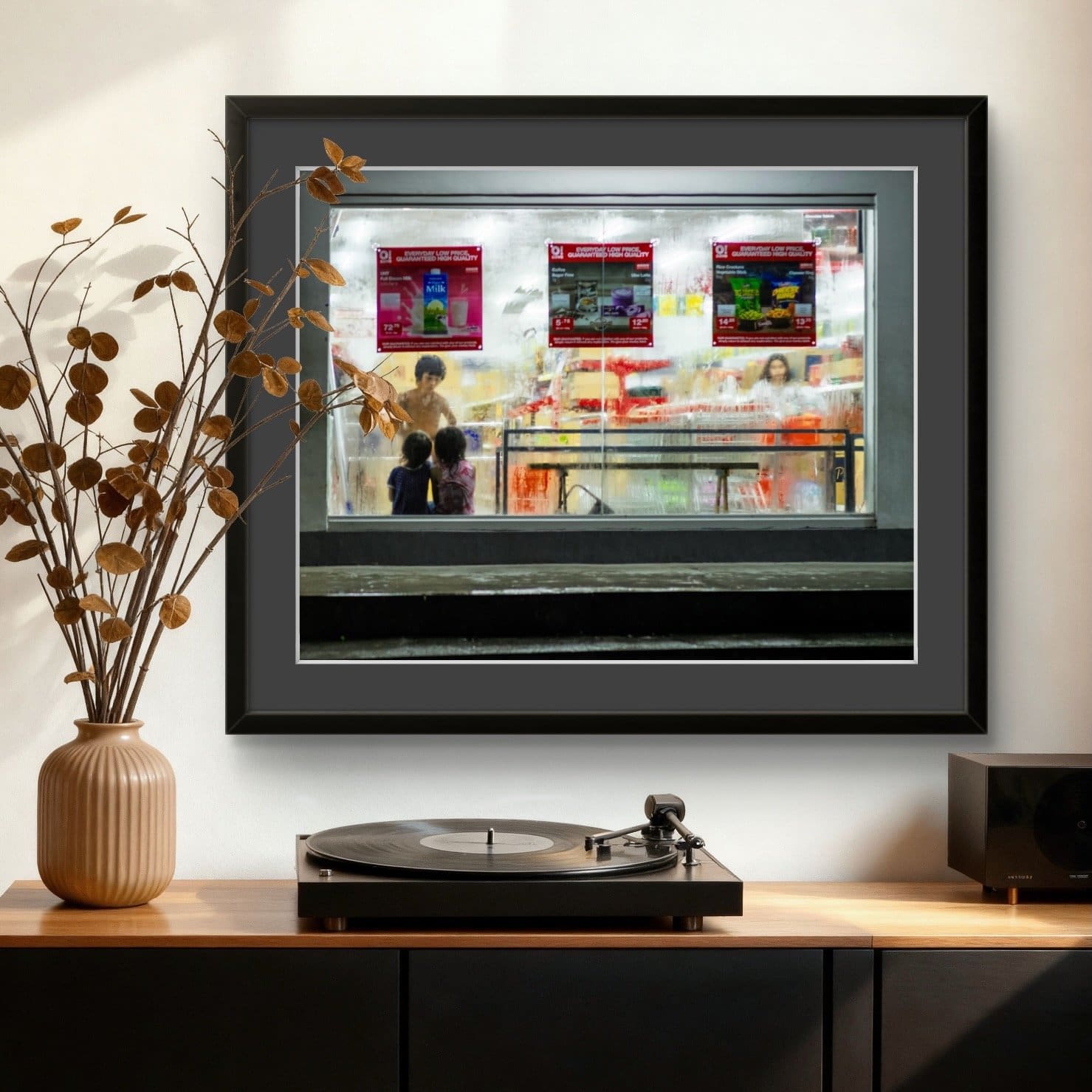 Painted by the Rain — Rainy Window Art Framed 1