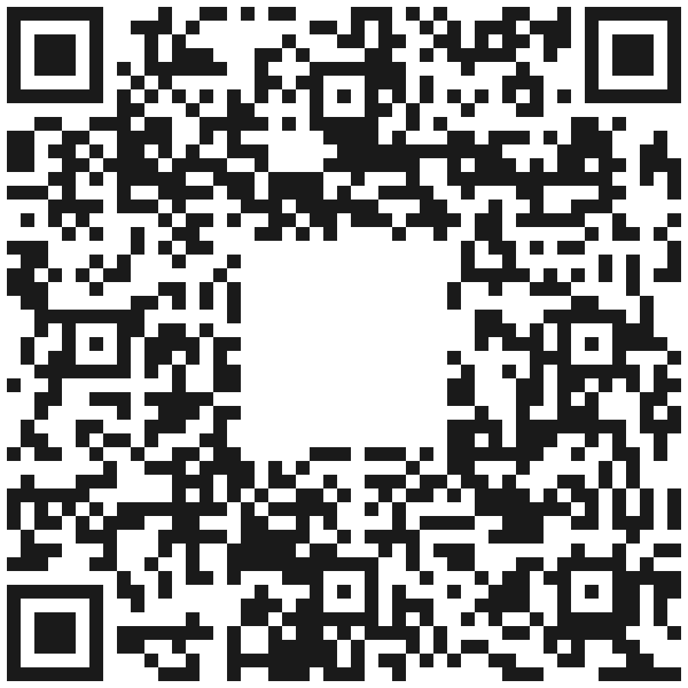 Example of a QR code with a unique central blank square.